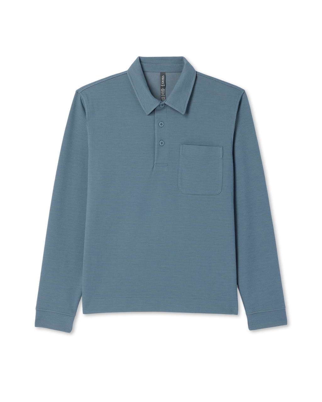 Long Sleeve Waffle Polo | Abyss