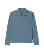 Long Sleeve Waffle Polo | Abyss