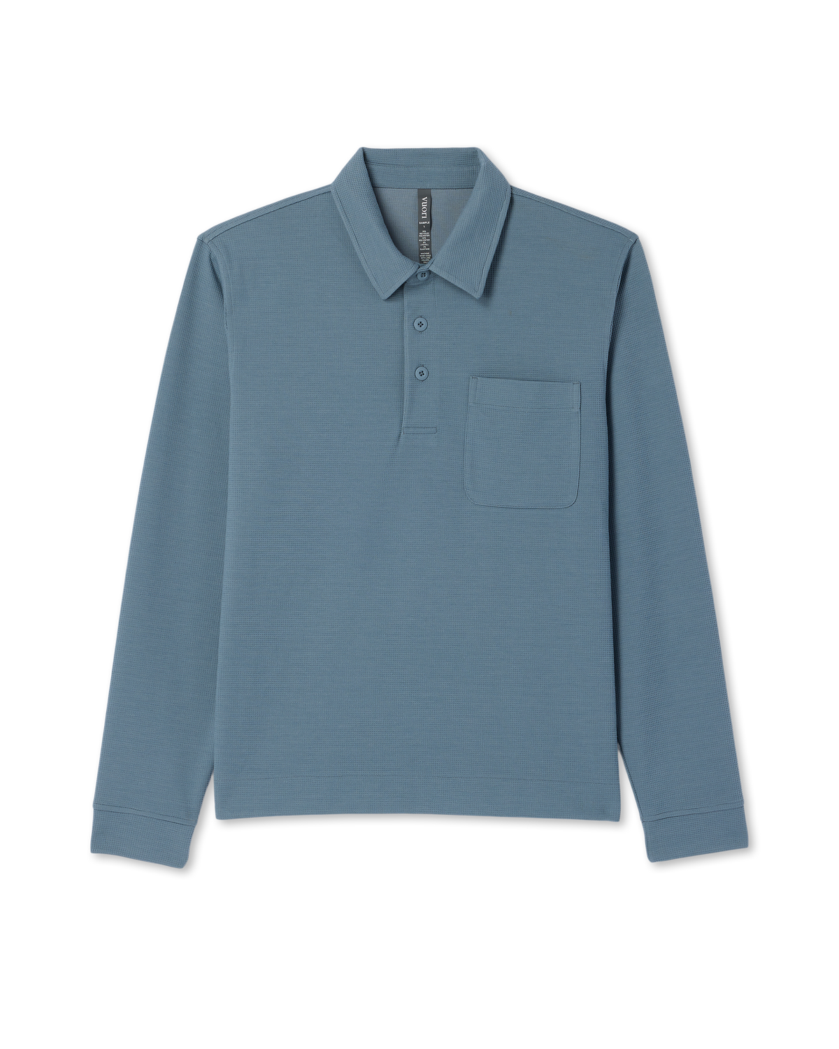 Long Sleeve Waffle Polo | Abyss