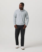 Long Sleeve Waffle Polo | Sea Fog