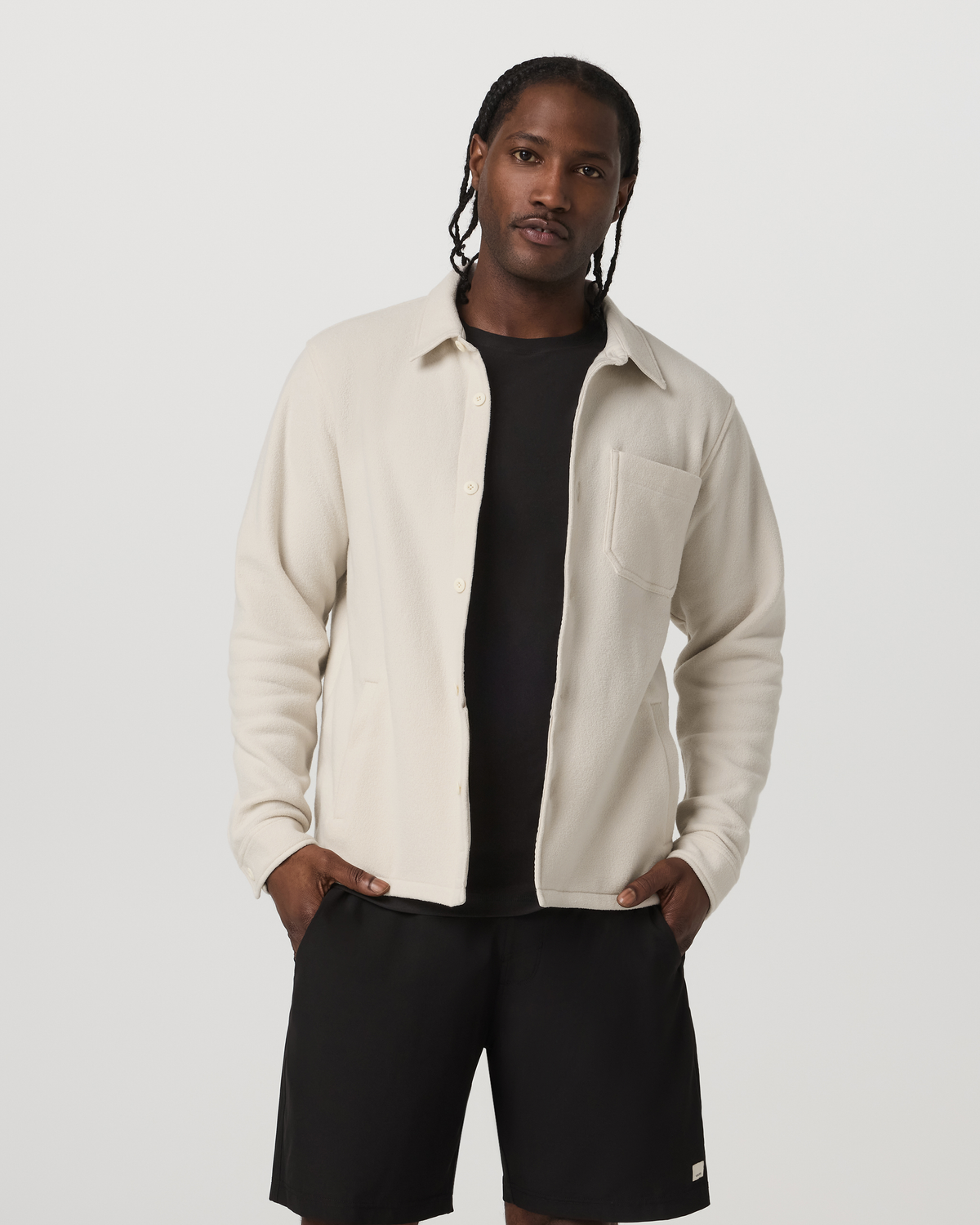 Beach Fleece Shirt Jacket | Bone Heather
