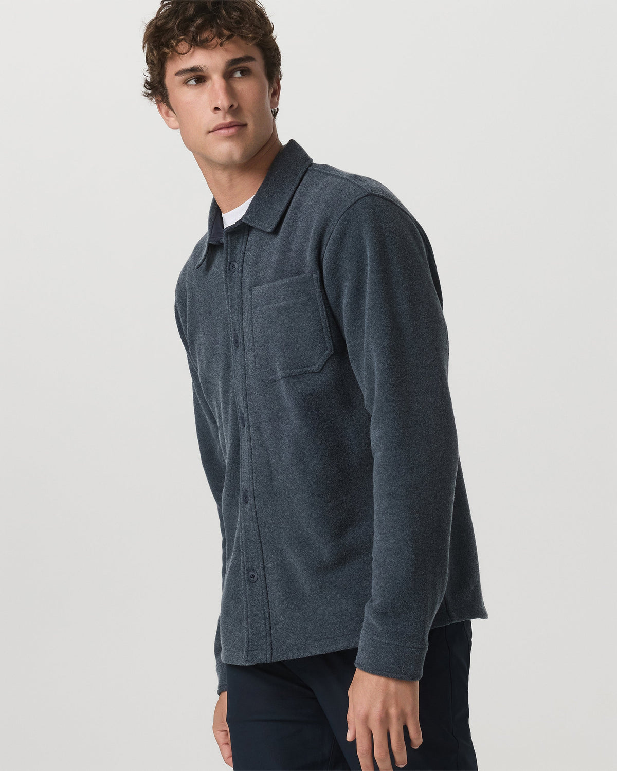 Beach Fleece Shirt Jacket | Ink Heather