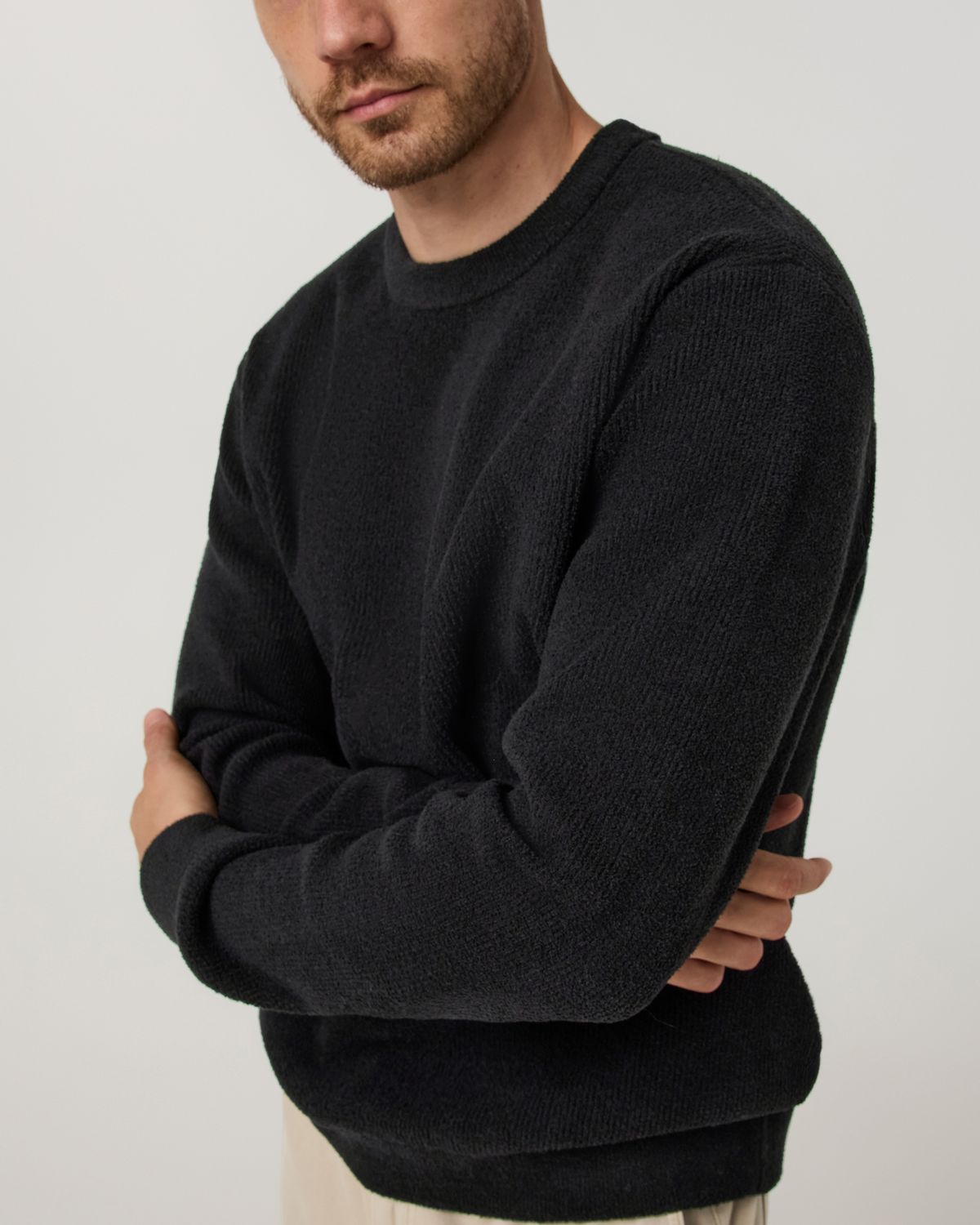 Midweight Rib Sweater | Black