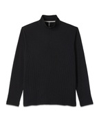 Lightweight Tech Waffle Quarter Zip | Black