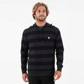 Clark Hoodie | Black Heather Stripe