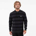 Clark Hoodie | Black Heather Stripe