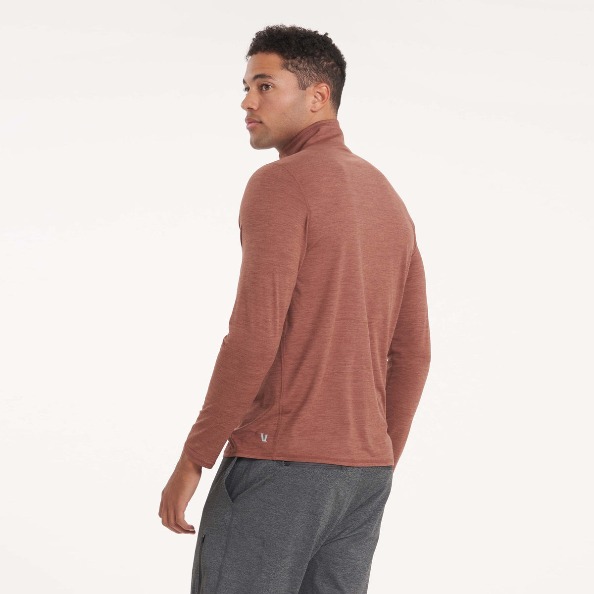 Ease Performance Half Zip | Dark Terracotta Heather