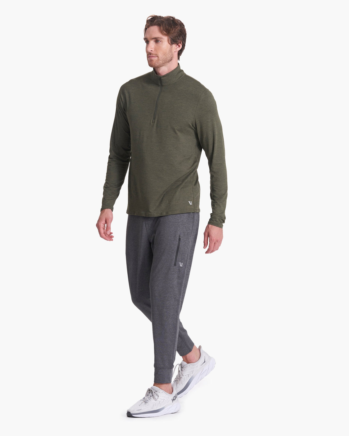 Ease Performance Half Zip | Forest Heather