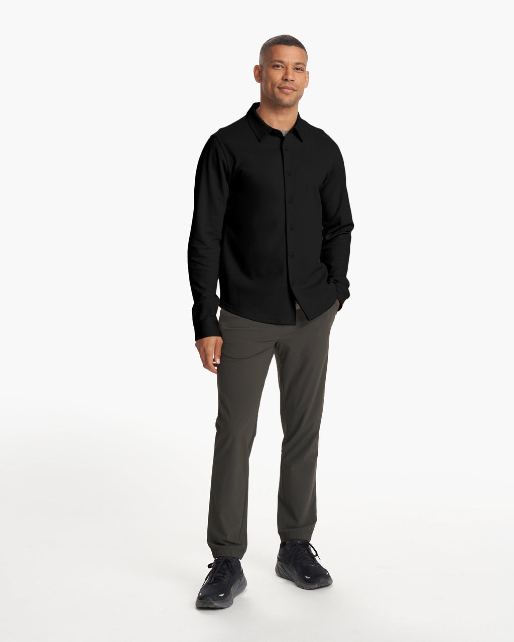 Long Sleeve Solana Button Down | Black