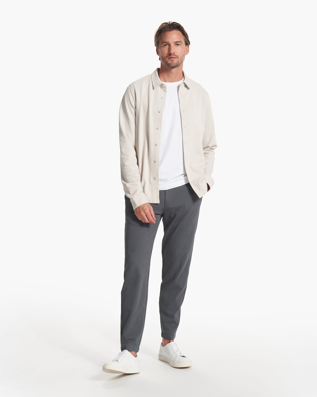 Long Sleeve Solana Button Down | Bone