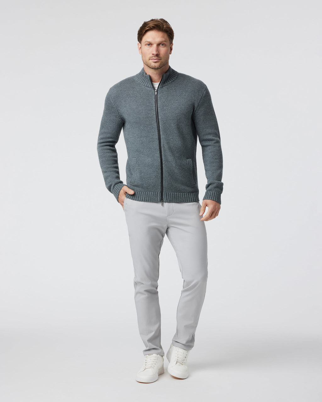 Denver Full Zip Sweater | Charcoal