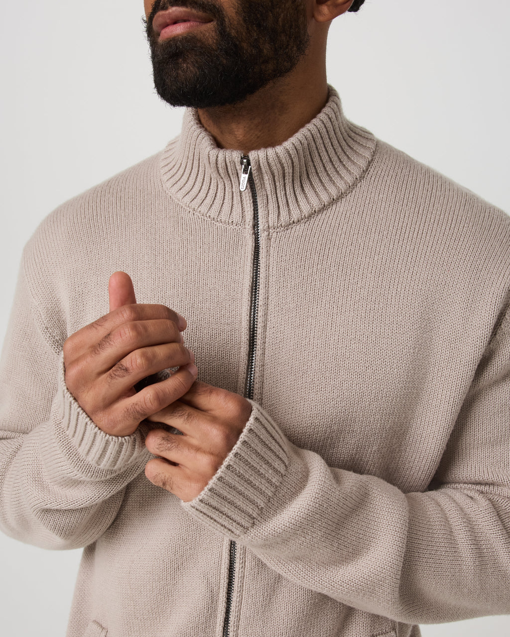 Denver Full Zip Sweater | Willow Grey