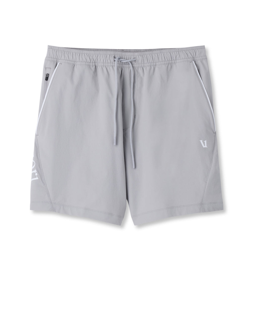 Crosscourt Short Unlined 7 | Amethyst Grey Logo Graphic
