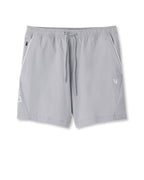 Crosscourt Short Unlined 7 | Amethyst Grey Logo Graphic