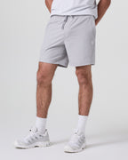 Crosscourt Short Unlined 7 | Amethyst Grey Logo Graphic