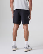 Crosscourt Short Unlined 7| Black Logo Graphic
