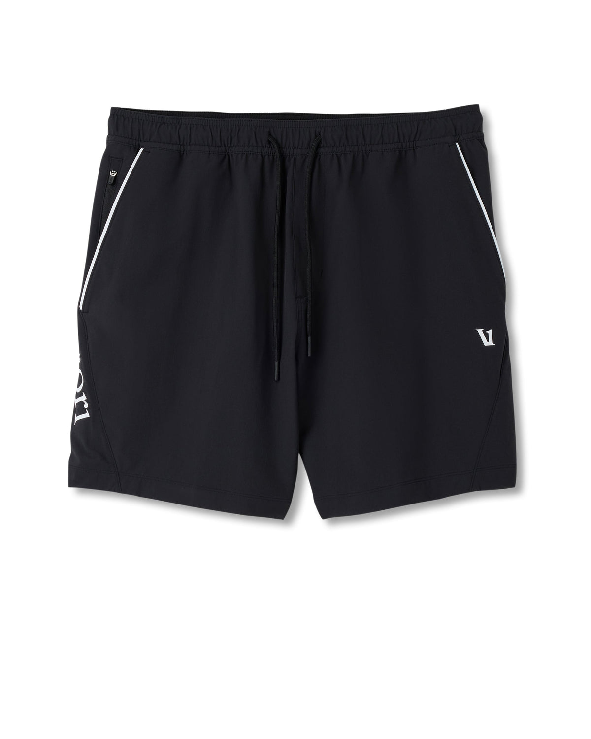 Crosscourt Short Unlined 7| Black Logo Graphic