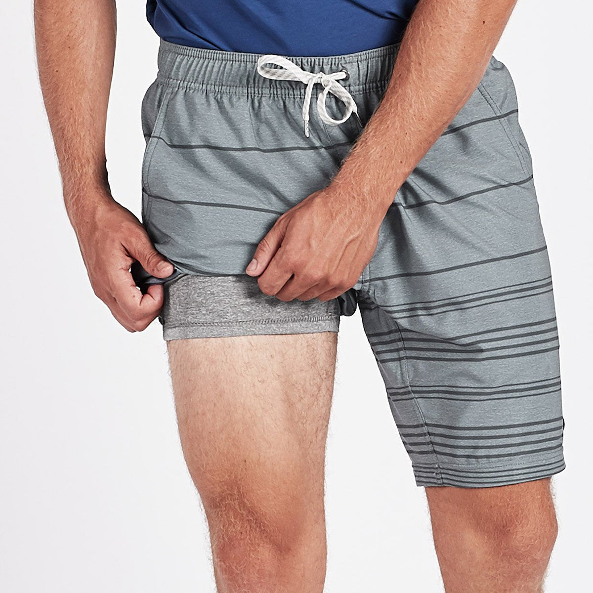 Kore Short | Grey Linen Stripe