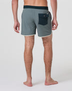 Cruise Boardshort 5 | Dusty Blue Linen Texture