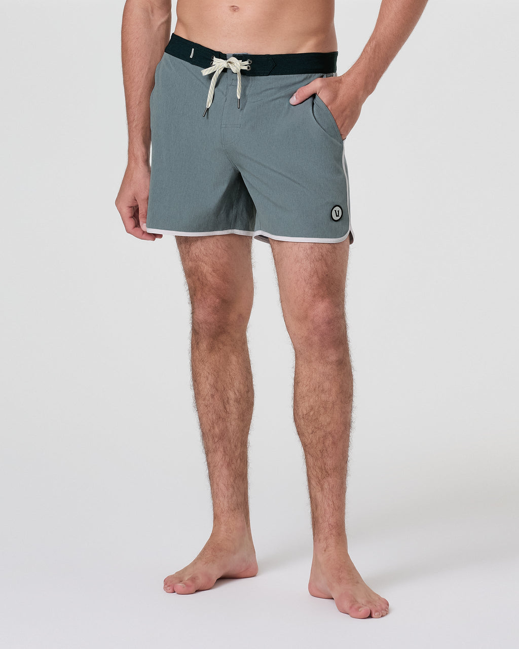 Cruise Boardshort 5 | Dusty Blue Linen Texture
