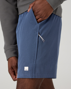 Banks Session Short Unlined 7 | Azure Linen Texture