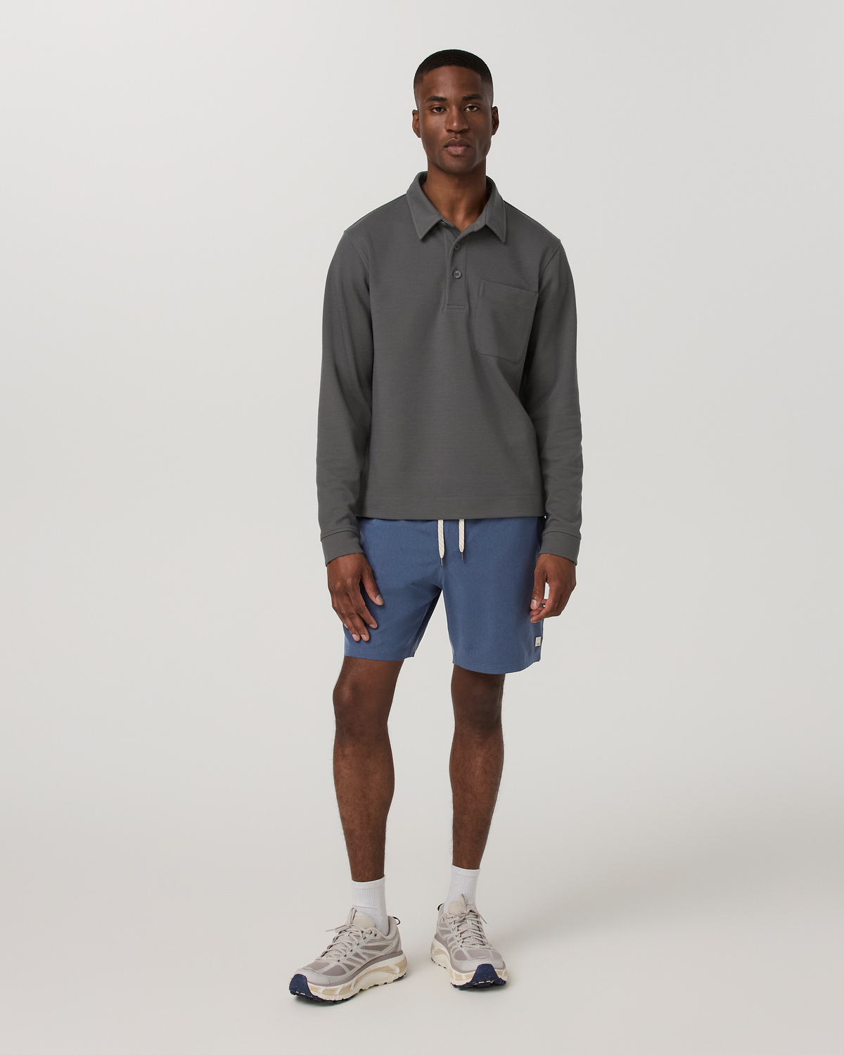 Banks Session Short Unlined 7 | Azure Linen Texture