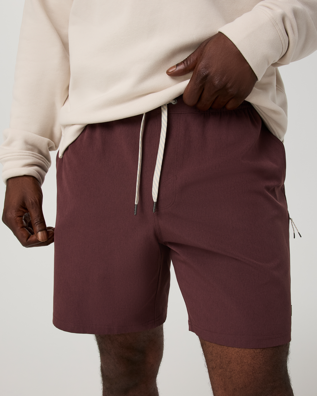 Banks Session Short Unlined 7 | Boysenberry Linen Texture