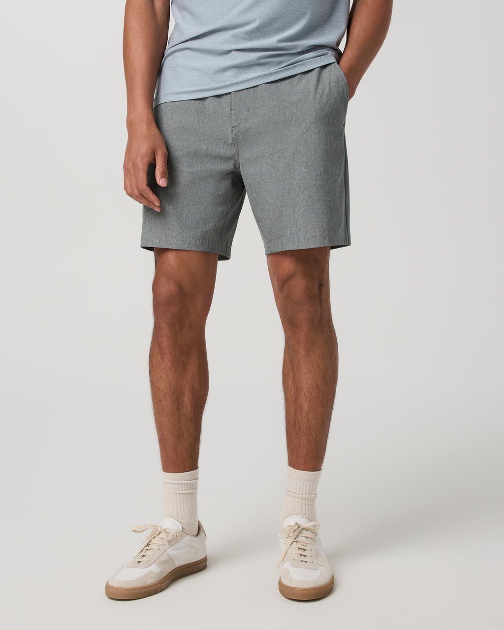 Aim Elastic Waist Short 7 | Concrete Linen Texture