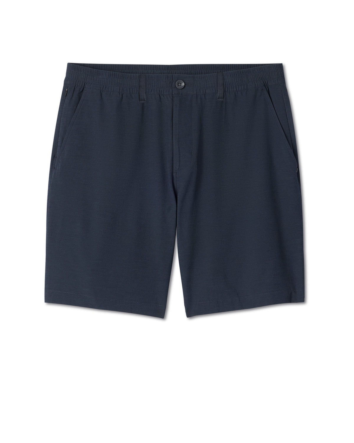 Aim Elastic Waist Short 7 | Navy Linen Texture