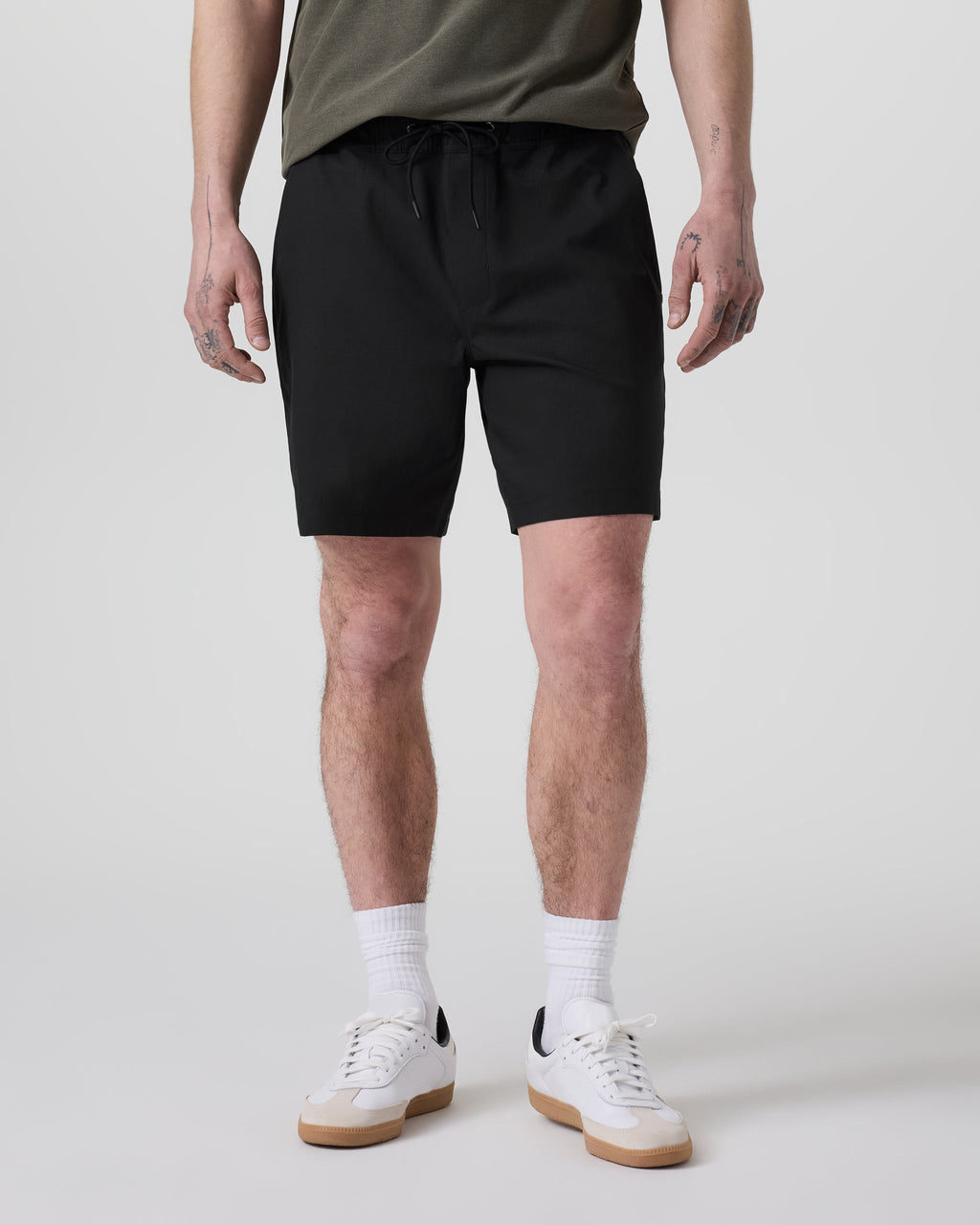 Cascade Crinkle Elastic Waist Short 8 | Black