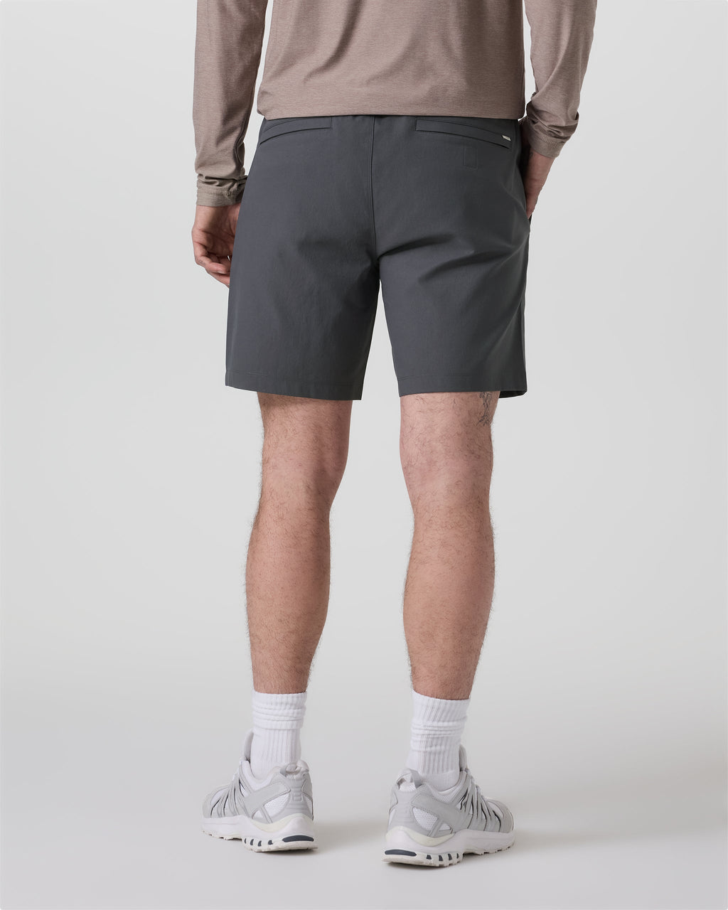 Cascade Crinkle Elastic Waist Short 8 | Charcoal