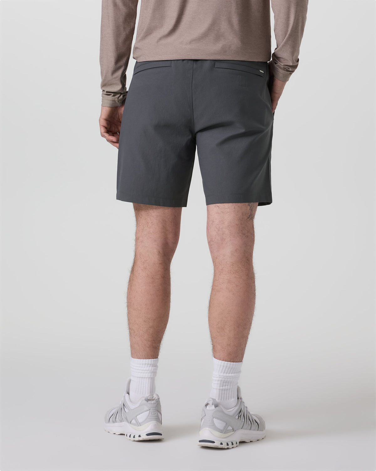 Cascade Crinkle Elastic Waist Short 8 | Charcoal
