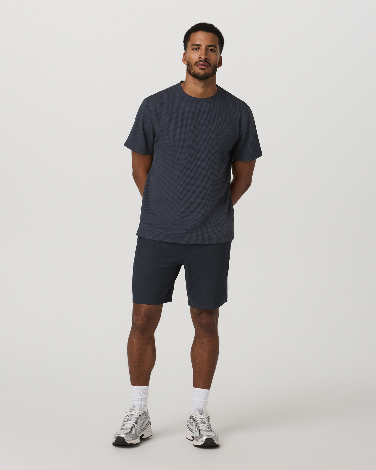 Aim Short 8 | Navy Linen Texture