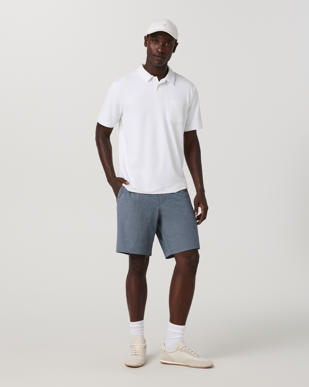 Aim Short 8 | Bay Blue Linen Texture