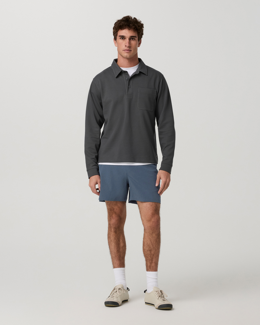 Banks Session Short Unlined 5 | Azure Linen Texture