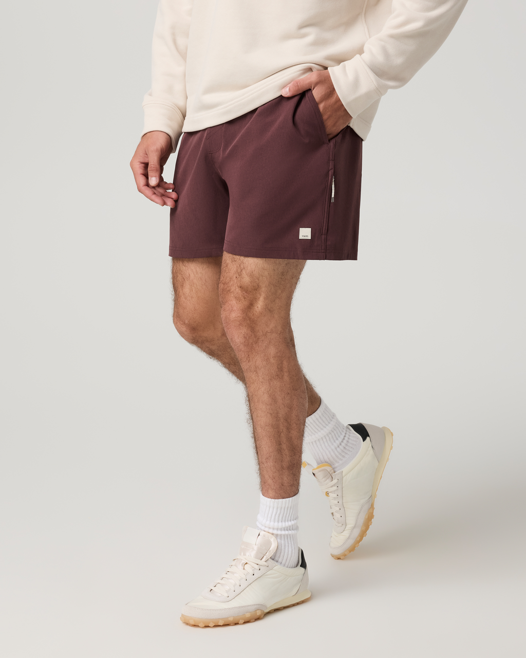 Banks Session Short Unlined 5 | Boysenberry Linen Texture