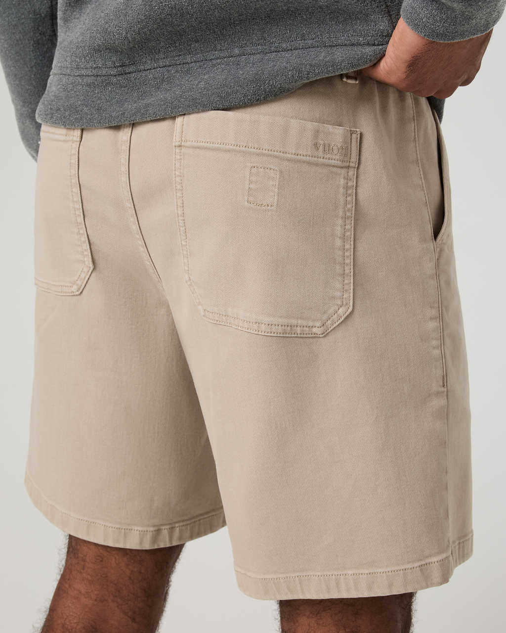 Benton Twill Elastic Waist Short 8 | Limestone