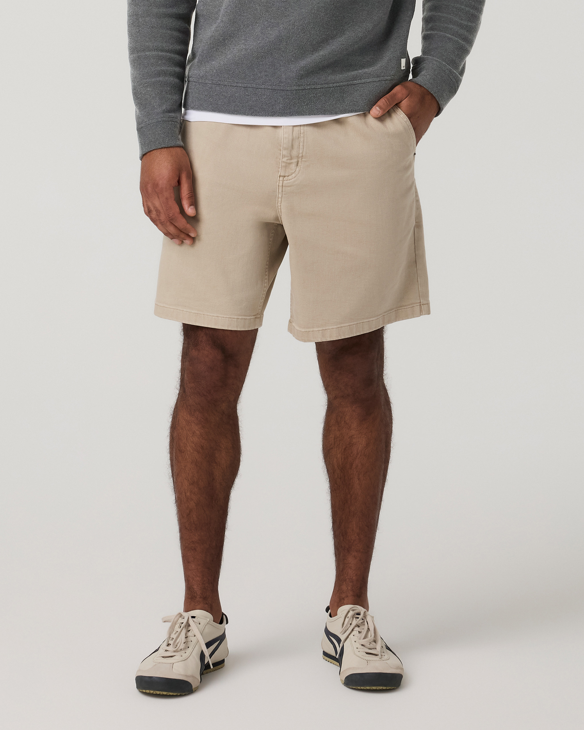 Benton Twill Elastic Waist Short 8 | Limestone