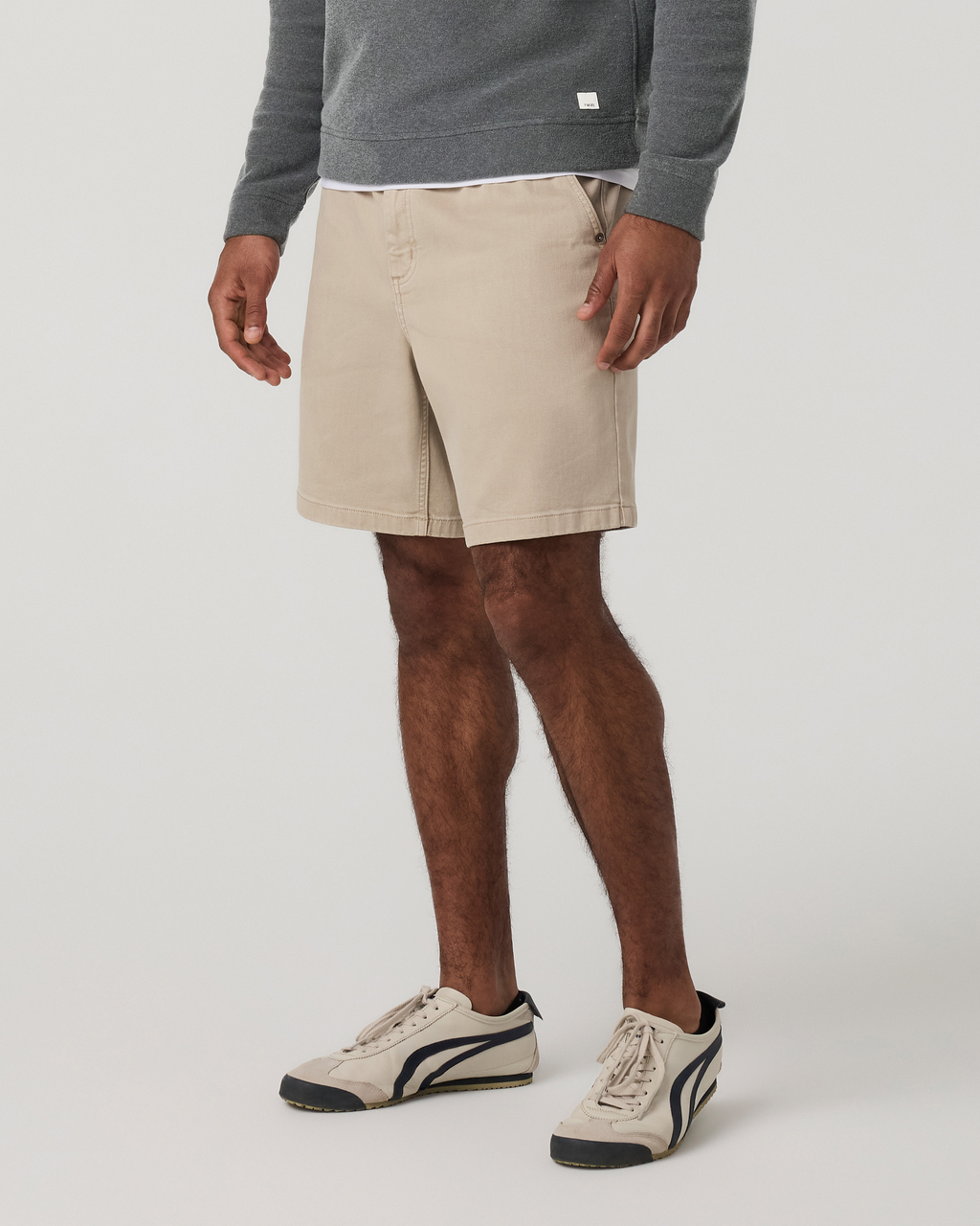Benton Twill Elastic Waist Short 8 | Limestone