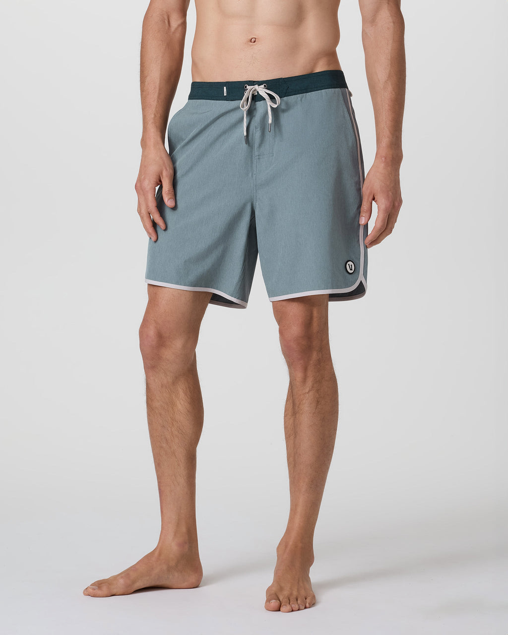 Cruise Boardshort 7 | Dusty Blue Linen Texture