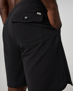 Cruise Boardshort 7 | Black Solid Waistband