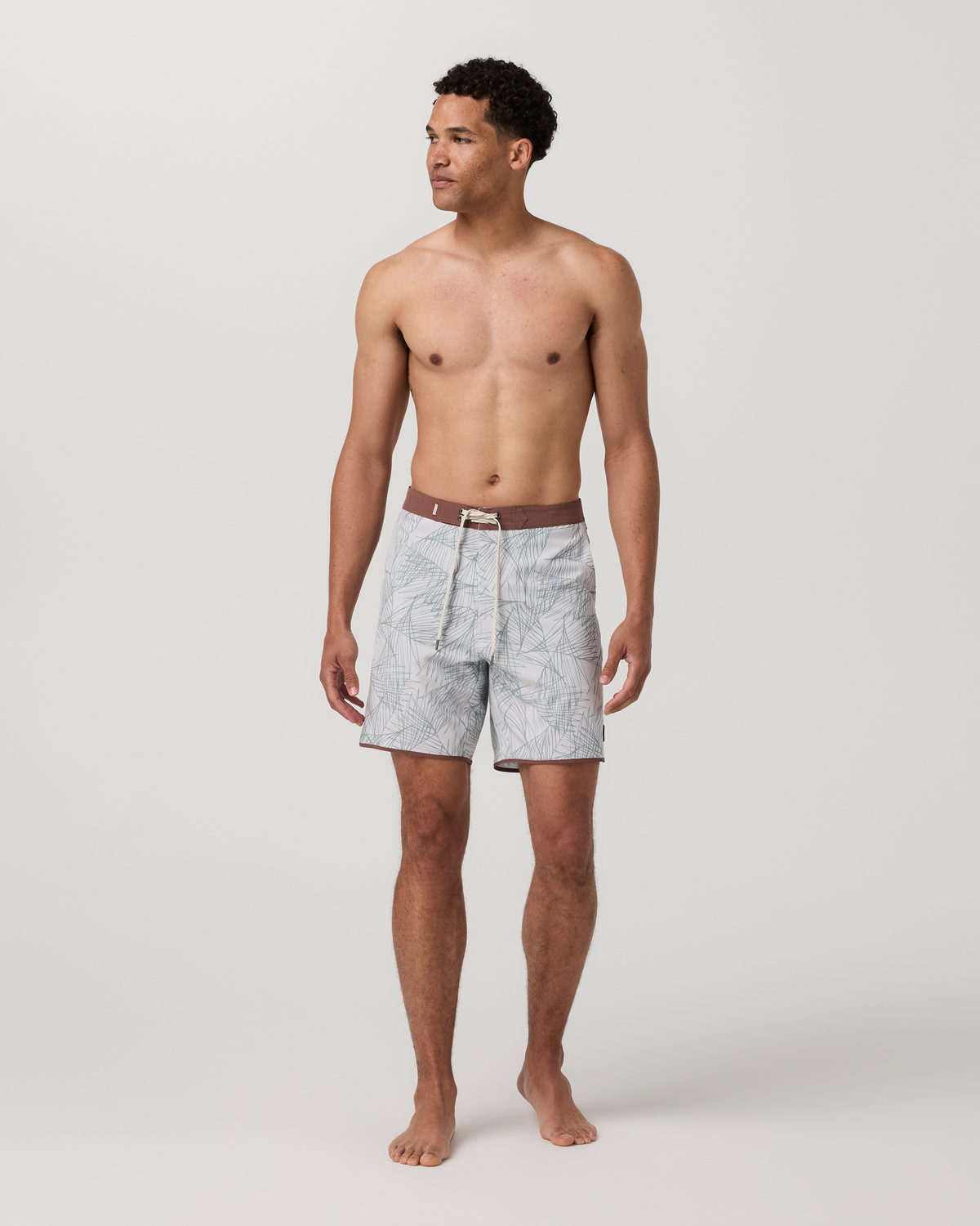 Cruise Boardshort 7 | Misty Blue Palm Shadow