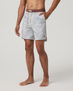 Cruise Boardshort 7 | Misty Blue Palm Shadow