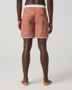 Cruise Boardshort 7 | Vintage Red Palm Shadow