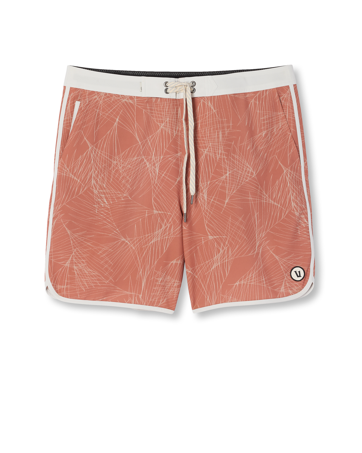 Cruise Boardshort 7 | Vintage Red Palm Shadow