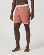 Cruise Boardshort 7 | Vintage Red Palm Shadow