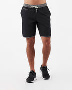 Banks Short Unlined 7 | Black Linen Texture