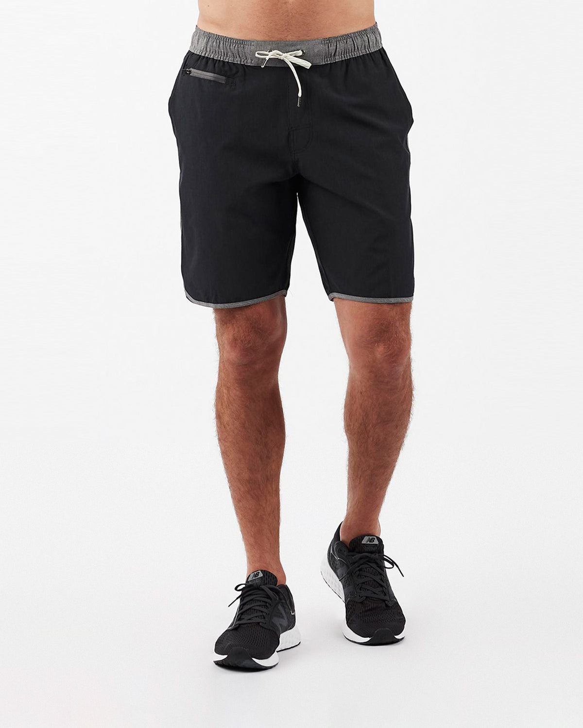 Banks Short Unlined 7 | Black Linen Texture
