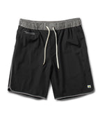 Banks Short Unlined 7 | Black Linen Texture