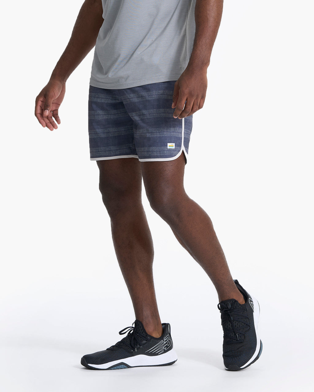 Banks Short Unlined 7 | Charcoal Linen Dot